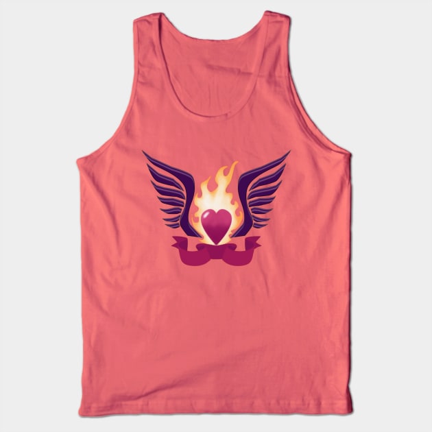 FLAME HEART Tank Top by droidmonkey